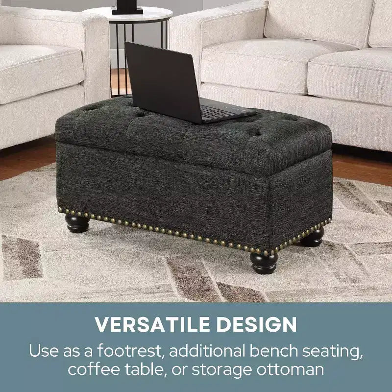 Pouff portaoggetti 7th Avenue con borchie decorative