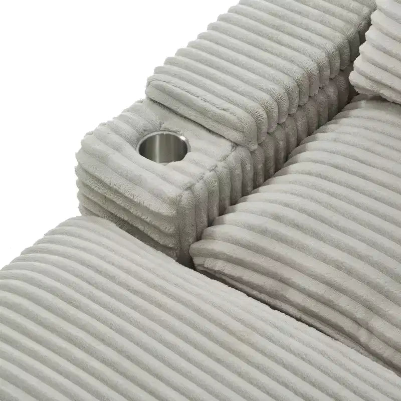 Divanetto componibile da 180 cm con contenitore, pouf e porte di ricarica