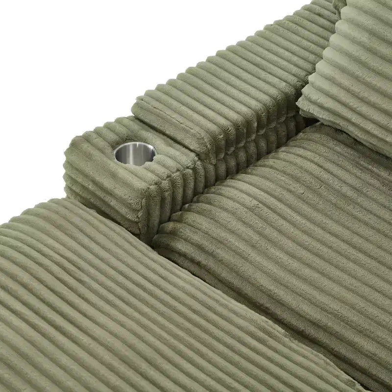 Divanetto componibile da 180 cm con contenitore, pouf e porte di ricarica