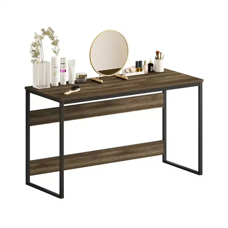 HOMLUX 52 Computer Desk Metal Frame Study Table Home Office Workstation w/Storage Compartment