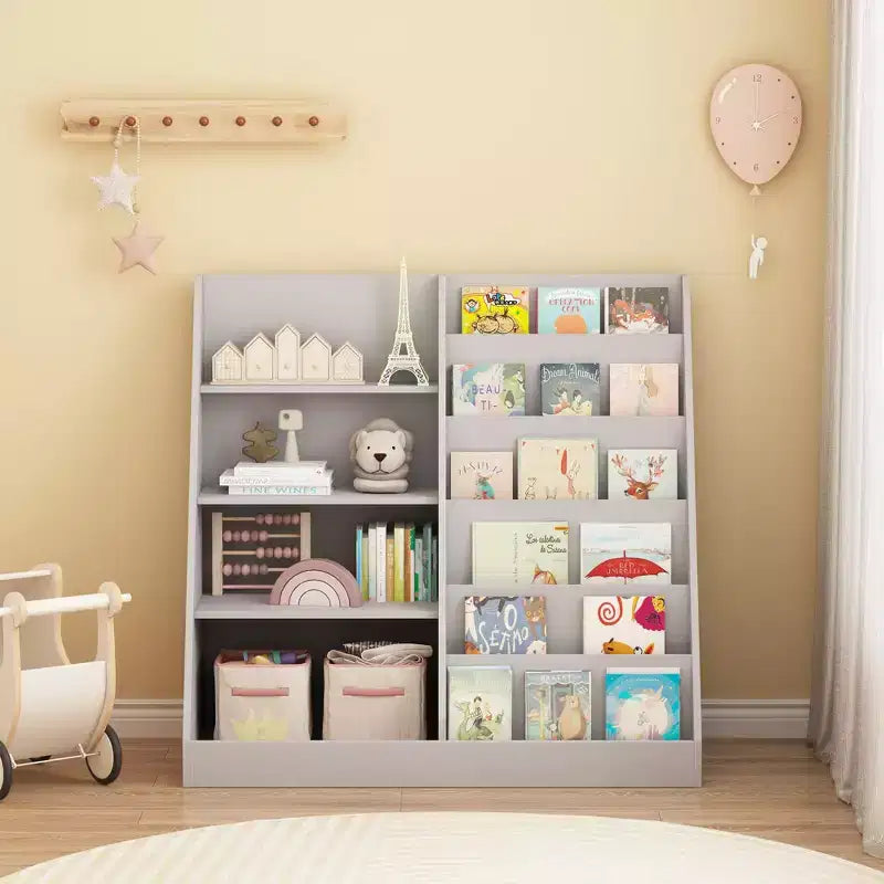 Scaffale a 4 Ripiani per Libri e Giocattoli per Bambini