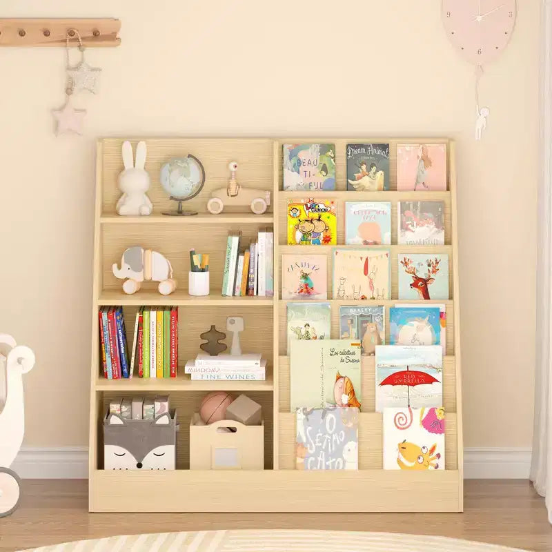 Scaffale a 4 Ripiani per Libri e Giocattoli per Bambini