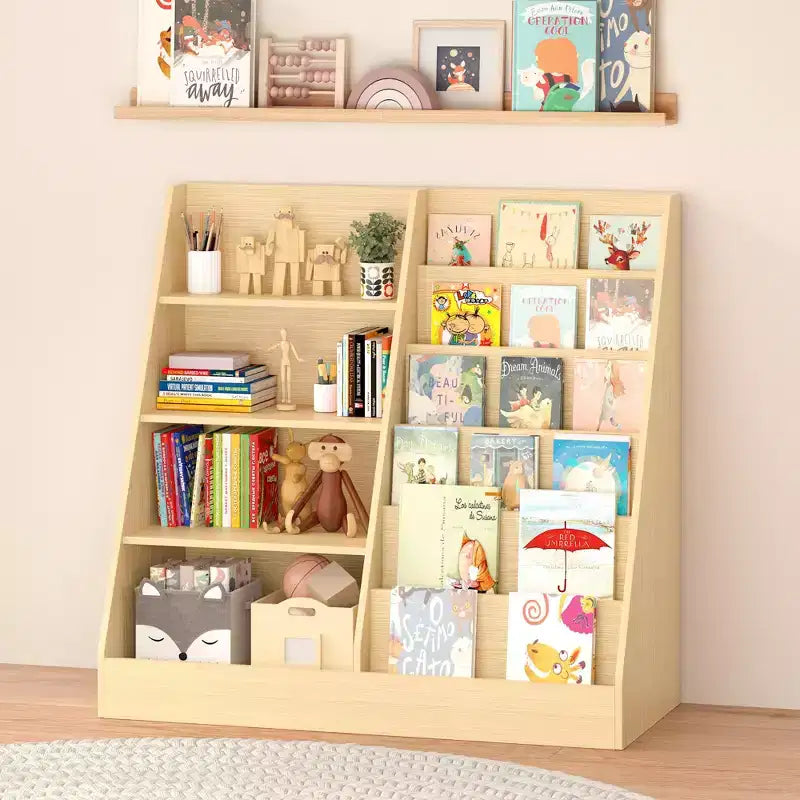 Scaffale a 4 Ripiani per Libri e Giocattoli per Bambini