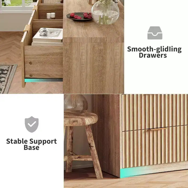 Comò scanalato a 9 cassetti con design anti-ribaltamento