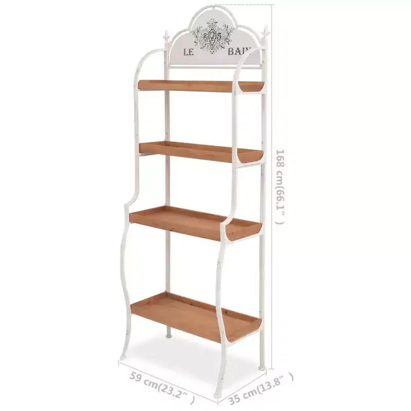 Scaffale autoportante con 4 ripiani in legno – 59 x 35 x 168 cm