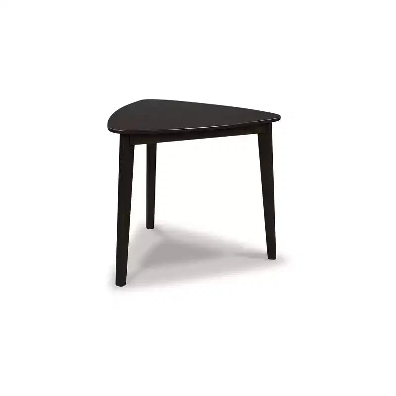 Signature Design by Ashley Favelon Triangle Dining Table, Merlot, Seats 3, Mid-Century Modern Small Space Dining