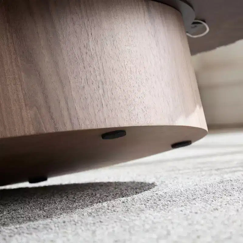 Tavolino da caffè ovale scanalato da 111 cm con base a piedistallo