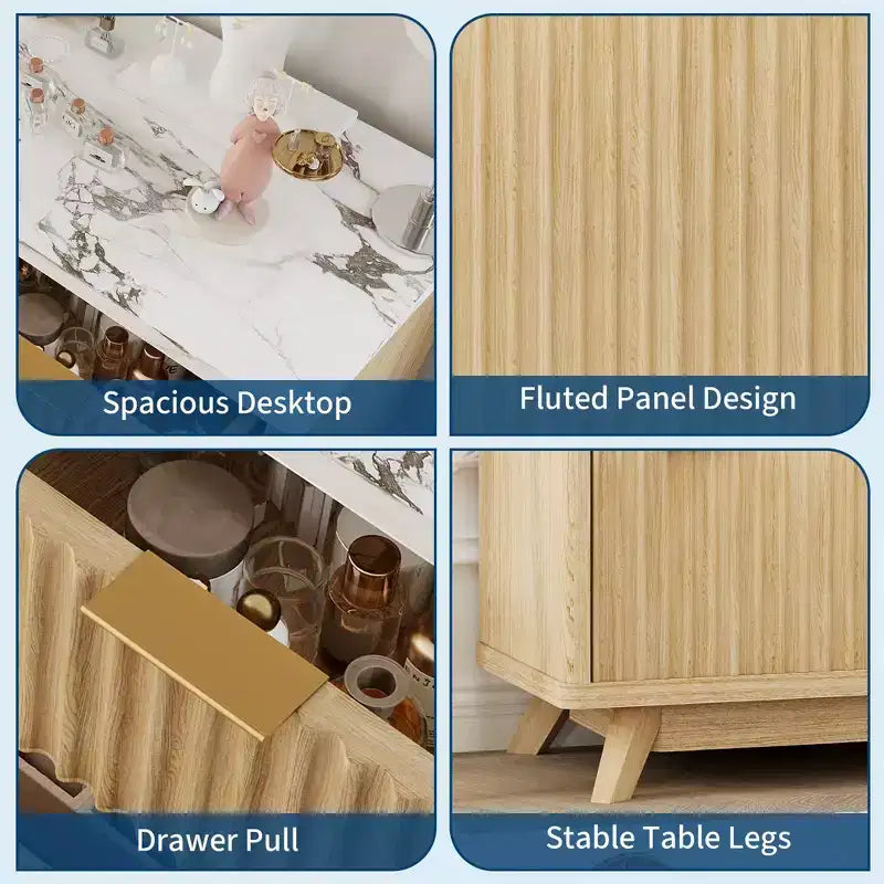 Cassettiera a coste – Comò in legno a 7 o 8 cassetti, larghezza 137 cm