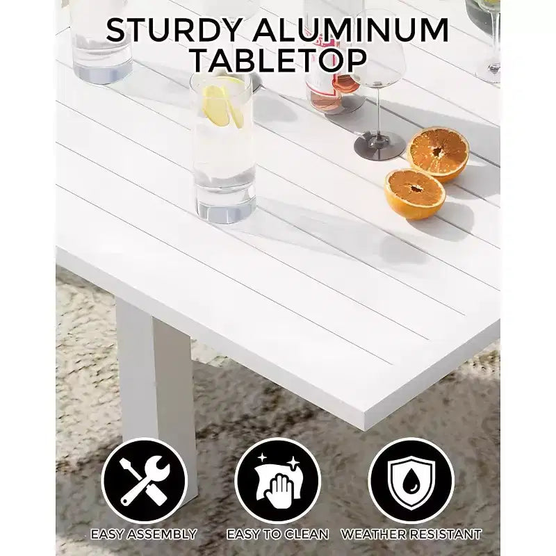Tavolo da pranzo da esterno allungabile in alluminio (80-160 cm)