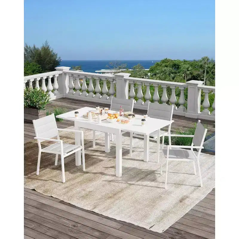Tavolo da pranzo da esterno allungabile in alluminio (80-160 cm)