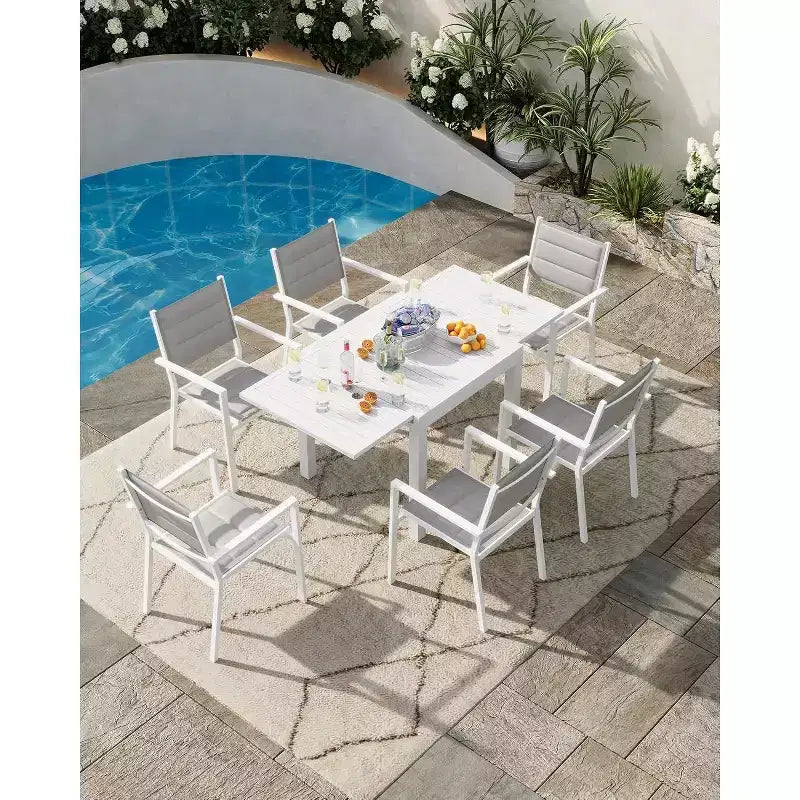 Tavolo da pranzo da esterno allungabile in alluminio (80-160 cm)