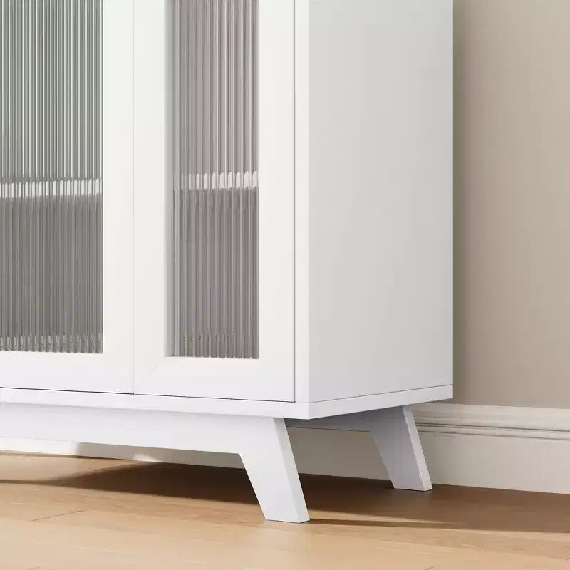 Credenza da 36 pollici con anta in vetro scanalato e ripiani regolabili