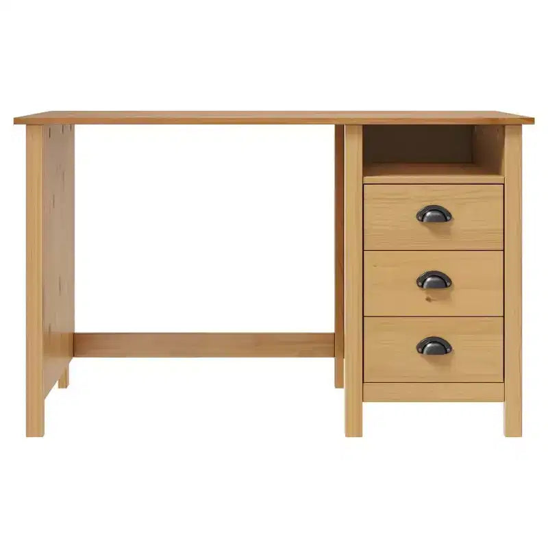 vidaXL Scrivania Marrone Miele in Legno Massello di Pino Scrivania Media Rettangolare