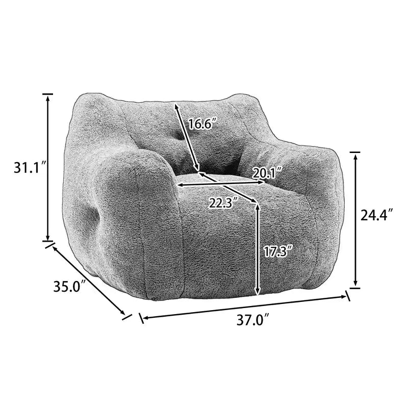 Poltrona a sacco con braccioli e imbottitura in memory foam