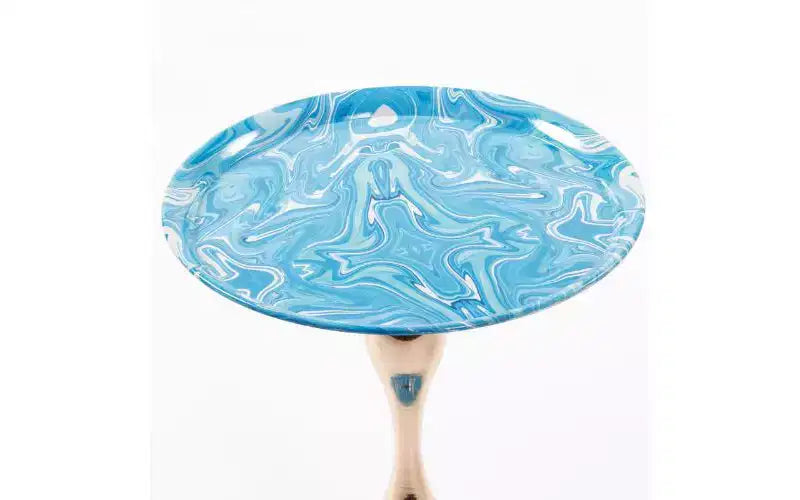 Tavolino rotondo a piedistallo con coda di sirena