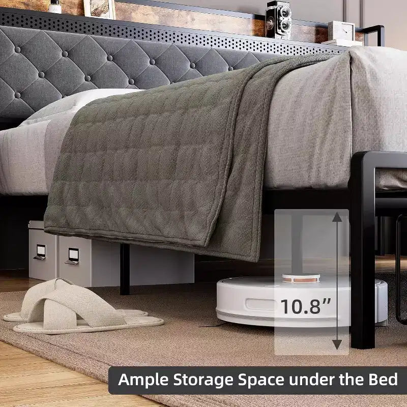 Struttura letto King Size con luci LED e cassetti contenitore