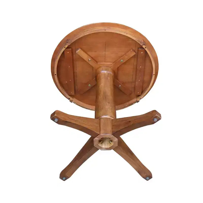Tavolo da pranzo rotondo in legno massello con piedistallo, 76,2 cm L x 76,2 cm P x 75,9 cm A, 2 posti, marrone