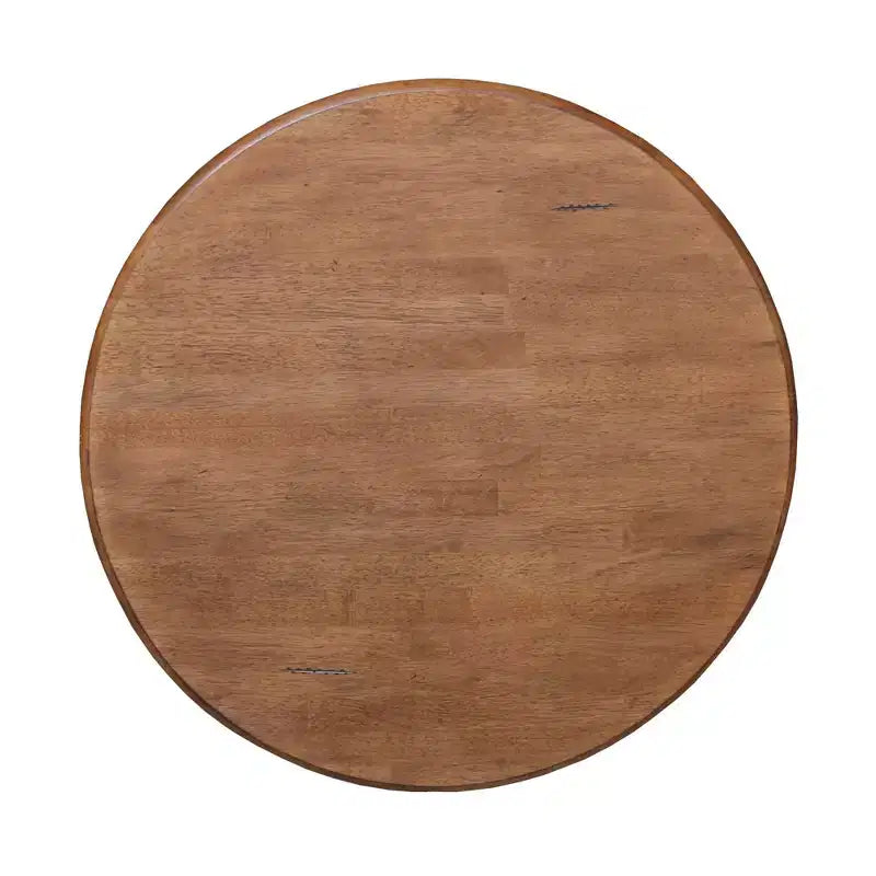 Tavolo da pranzo rotondo in legno massello con piedistallo, 76,2 cm L x 76,2 cm P x 75,9 cm A, 2 posti, marrone