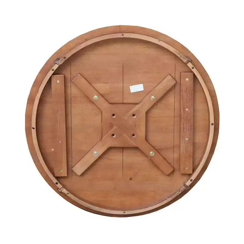 Tavolo da pranzo rotondo in legno massello con piedistallo, 76,2 cm L x 76,2 cm P x 75,9 cm A, 2 posti, marrone