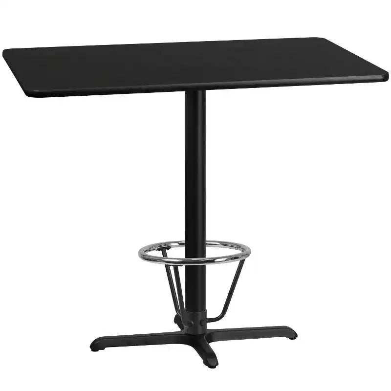 Tavolo da bar rettangolare laminato 30x48 con base ad anello poggiapiedi