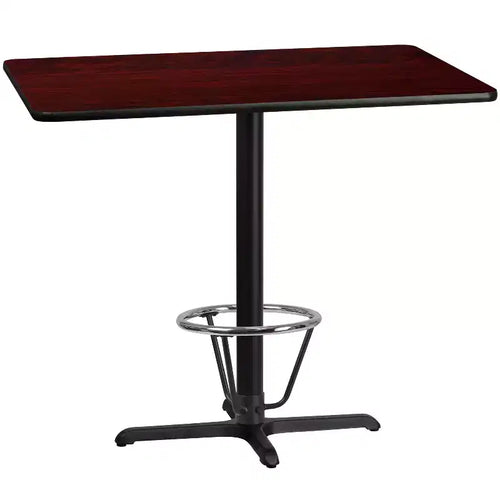 Emma and Oliver 30x48 Rectangular Laminate Bar Table with 23.5x29.5 Foot Ring Base