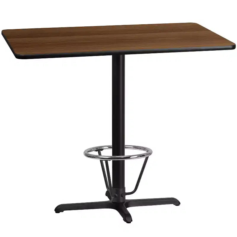 Tavolo da bar rettangolare laminato 30x48 con base ad anello poggiapiedi