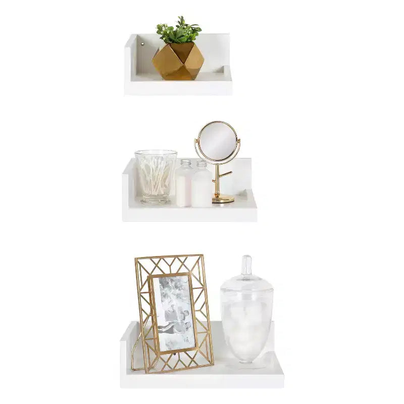 Set di 3 mensole angolari galleggianti