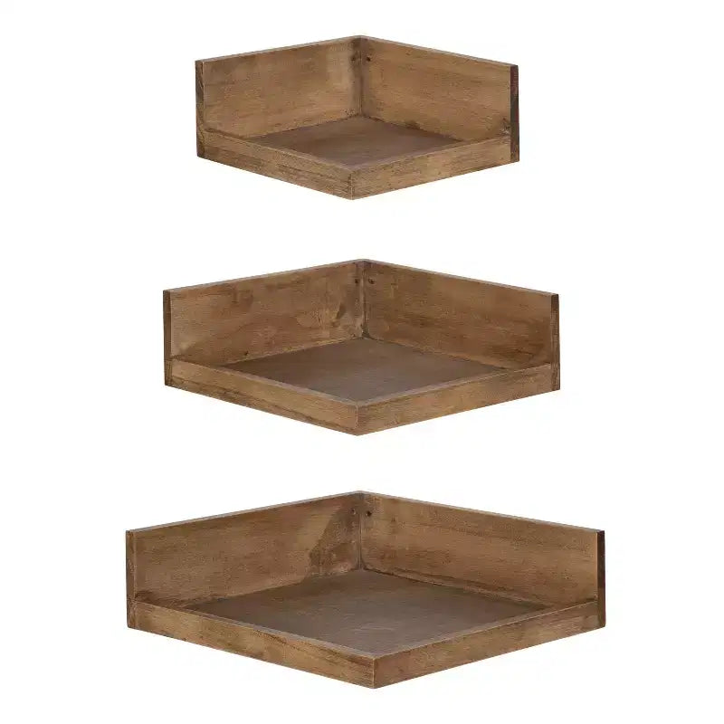 3pc Levie Corner Shelf Set - Kate & Laurel All Things Decor