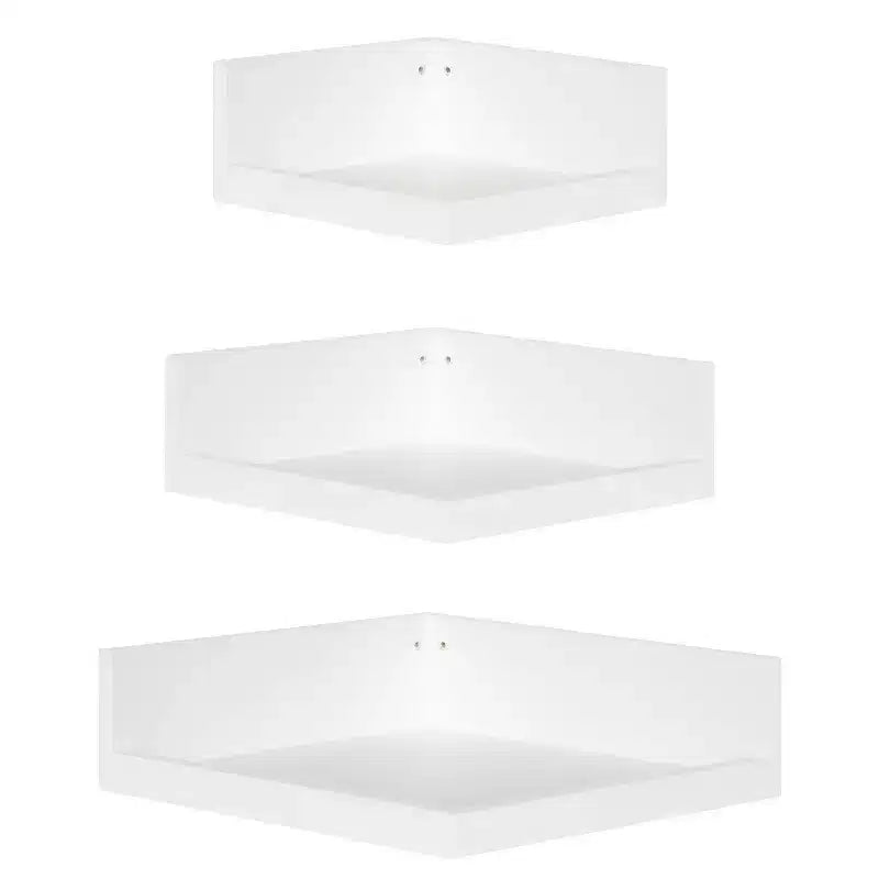 Set di 3 mensole angolari galleggianti